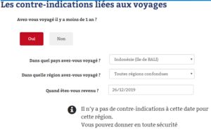 formulaire don du sang