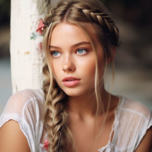 Photo d'une femme avec une coiffure tresses boheme