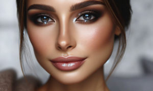 Femme maquillage smokey eye classique