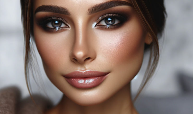 Femme maquillage smokey eye classique