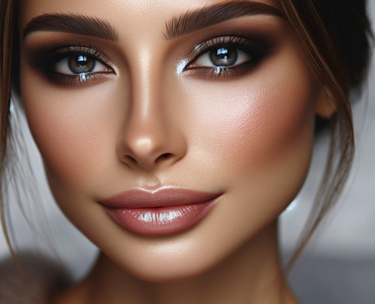 Femme maquillage smokey eye classique