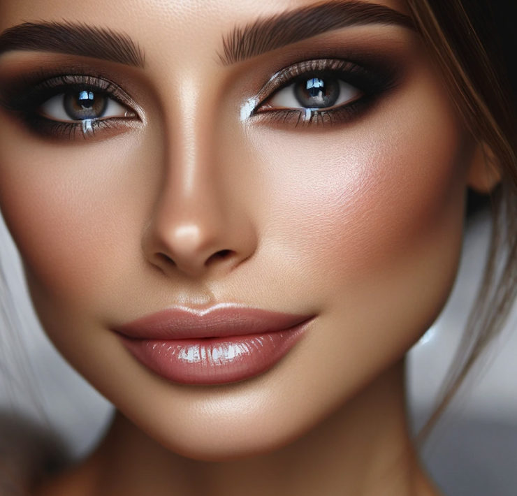 Femme maquillage smokey eye classique