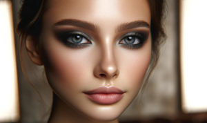 femme avec maquillage smokey eye classique